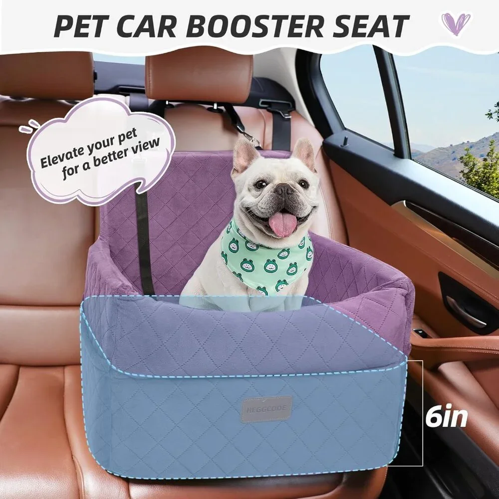 Small Dog Car Seat, Memory Foam Dog Booster Seats with Thick Cushion for Medium